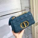 Dior SMALL DIOR CARO BAG Soft Cannage Calfskin M9241 Blue JH06803Kt71