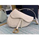 Luxury SADDLE BAG Gray Dior Oblique Embroidered Denim M0446C cream JH06919Zu29