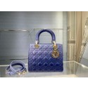 Replica MEDIUM LADY DIOR BAG Gradient Cannage Lambskin M0565OS blue JH06702UD97