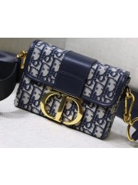 Dior 30 MONTAIGNE JACQUARD CANVAS BOX BAG M928 blue JH07183Ti34