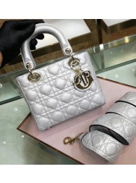 Dior LADY DIOR CALFSKIN BAG M0575 Silvery white JH07069Ai60