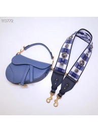 Dior Mini Saddle Bag Calfskin M0447 Blue JH07175qZ31