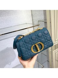 Dior SMALL DIOR CARO BAG Soft Cannage Calfskin M9241 Blue JH06803Kt71