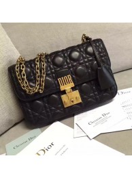 DIORADDICT FLAP BAG IN BLACK CANNAGE LAMBSKIN M5818 JH07567JB76