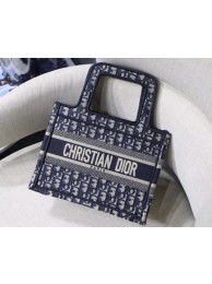 Imitation AAA DIOR TOTE BAG IN EMBROIDERED CANVAS C1288 blue JH07177Qz50