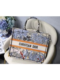 Replica DIOR BOOK TOTE BAG IN EMBROIDERED CANVAS C1287 blue JH07180rH96